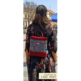 CONFORT BAG hátizsák és táska angol mintás türkiz virágos olajzöld alj (új)   